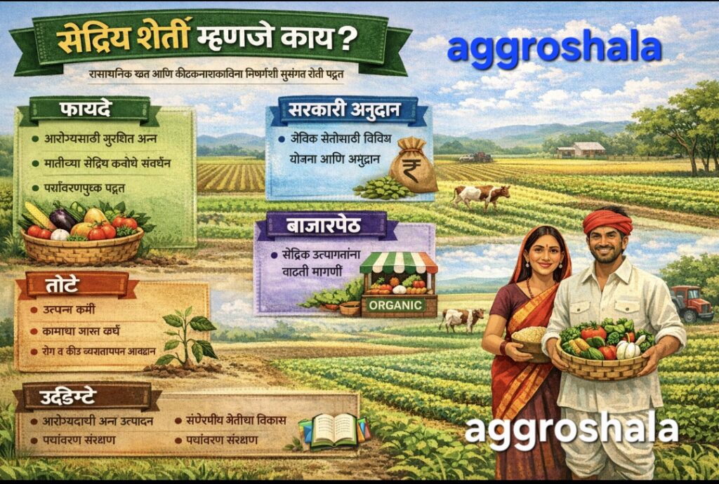 सेंद्रिय शेती म्हणजे काय? फायदे, तोटे, अनुदान, बाजारपेठ जाणून घ्या विस्तृत माहिती.