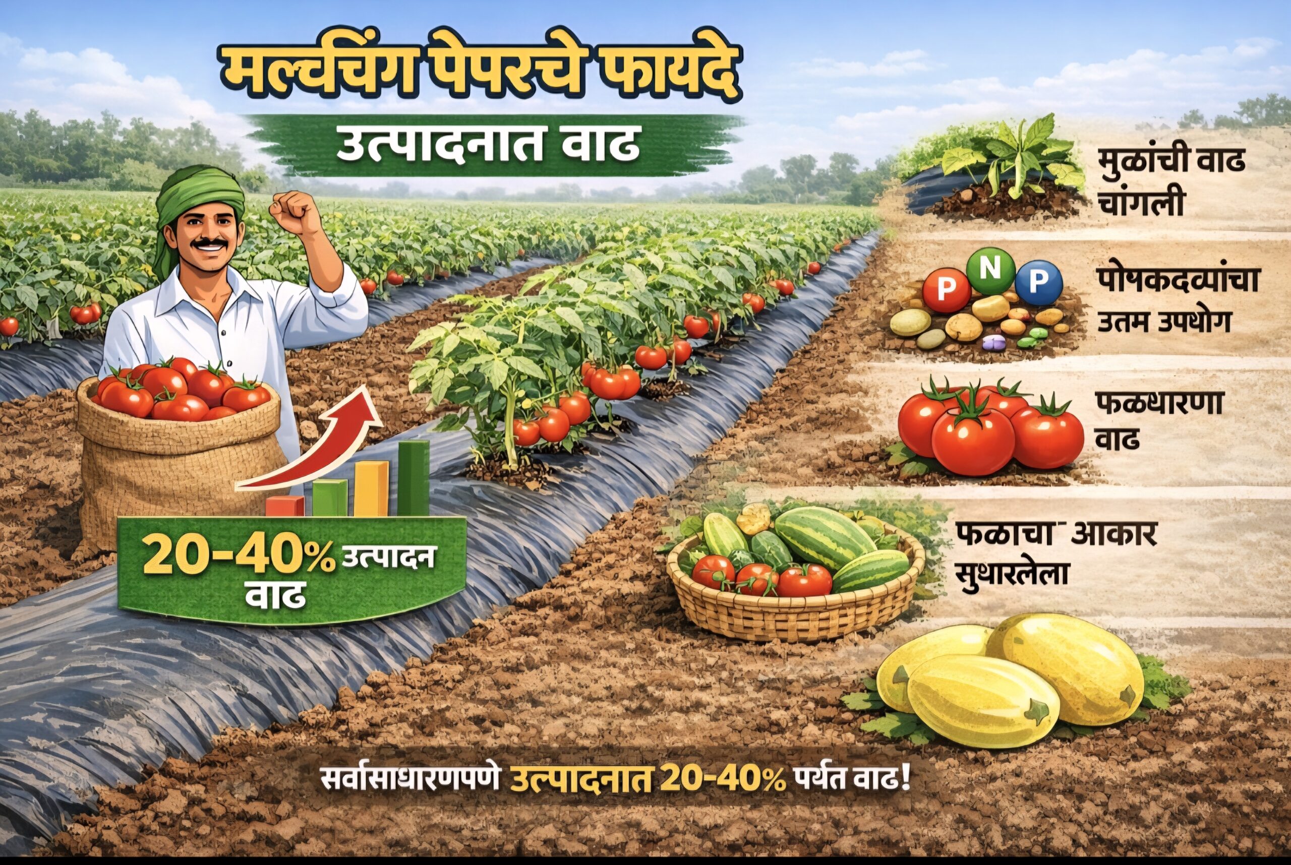 मल्चिंग पेपर चे फायदे काय आहेत? उत्पादनात वाढ होते का?