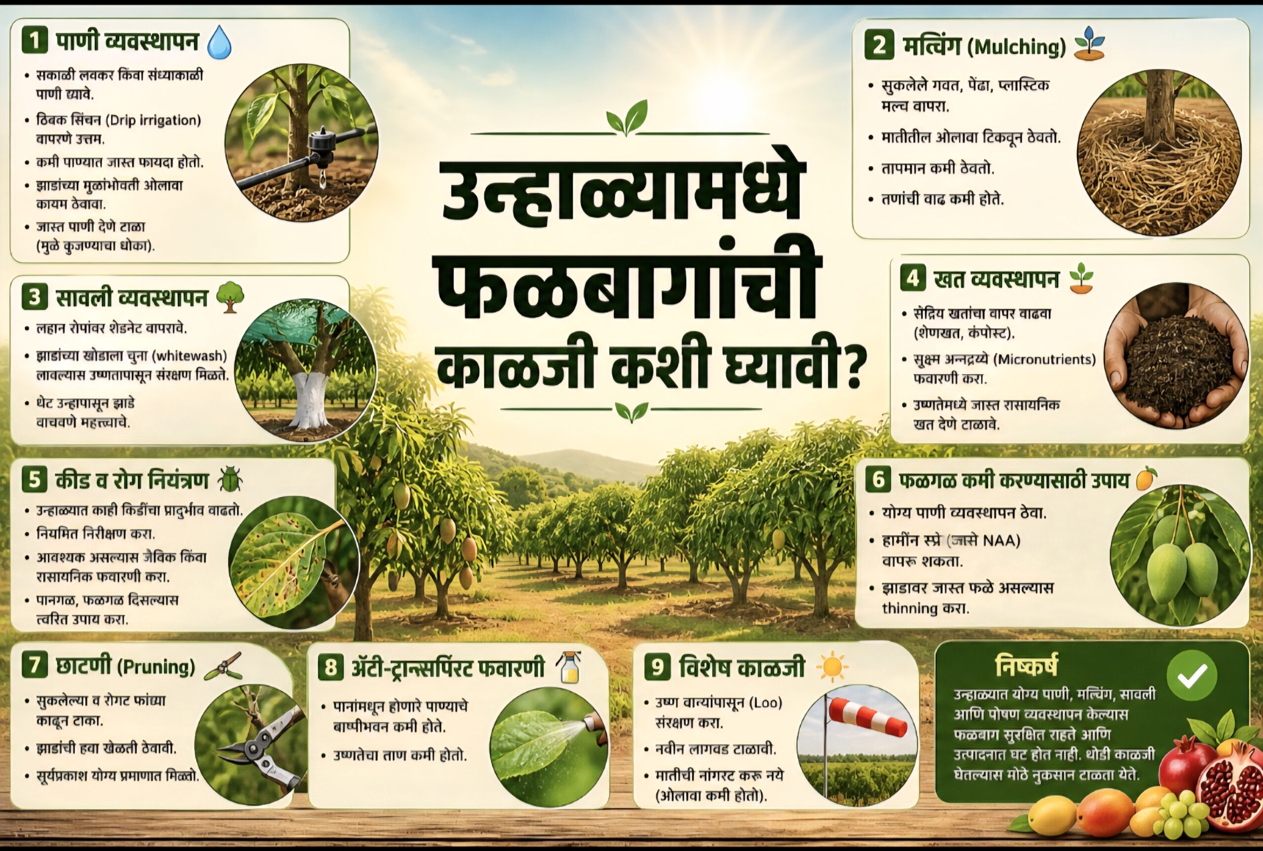 उन्हाळ्यामध्ये फळबागांची काळजी कशी घ्यावी?