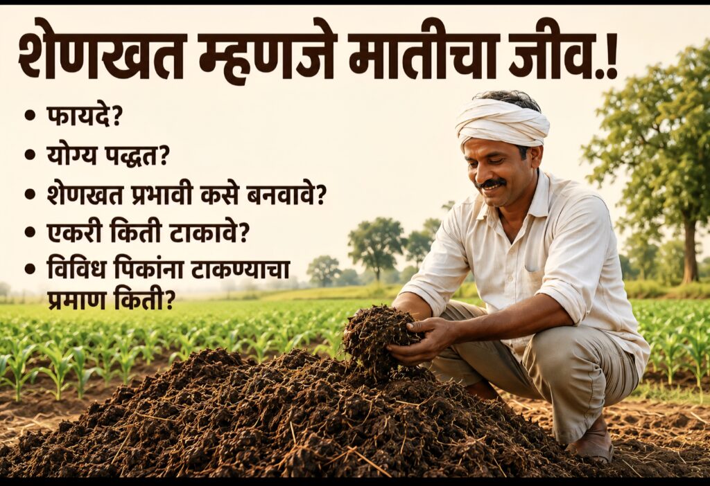 शेणखत चे फायदे काय व एकरी शेणखत किती टाकावे?